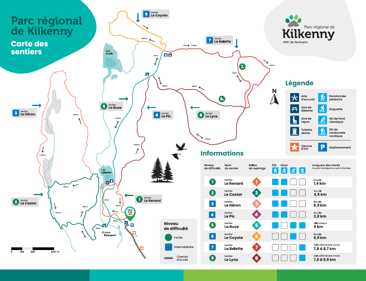 Carte des sentiers